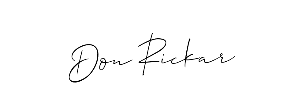 Also You can easily find your signature by using the search form. We will create Don Rickar name handwritten signature images for you free of cost using Allison_Script sign style. Don Rickar signature style 2 images and pictures png