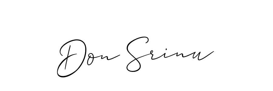 Use a signature maker to create a handwritten signature online. With this signature software, you can design (Allison_Script) your own signature for name Don Srinu. Don Srinu signature style 2 images and pictures png