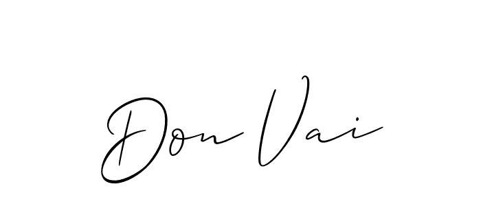 if you are searching for the best signature style for your name Don Vai. so please give up your signature search. here we have designed multiple signature styles  using Allison_Script. Don Vai signature style 2 images and pictures png