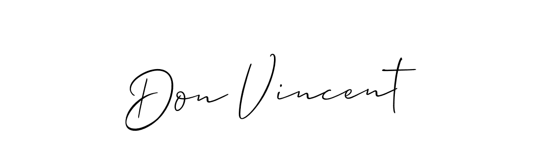 The best way (Allison_Script) to make a short signature is to pick only two or three words in your name. The name Don Vincent include a total of six letters. For converting this name. Don Vincent signature style 2 images and pictures png