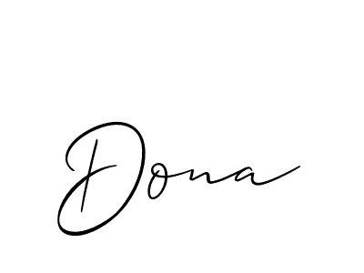 Make a beautiful signature design for name Dona. With this signature (Allison_Script) style, you can create a handwritten signature for free. Dona signature style 2 images and pictures png