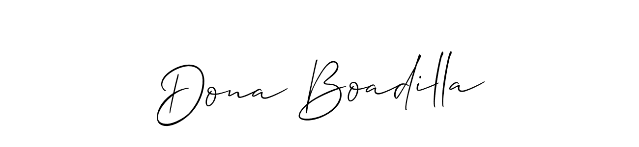 How to make Dona Boadilla name signature. Use Allison_Script style for creating short signs online. This is the latest handwritten sign. Dona Boadilla signature style 2 images and pictures png