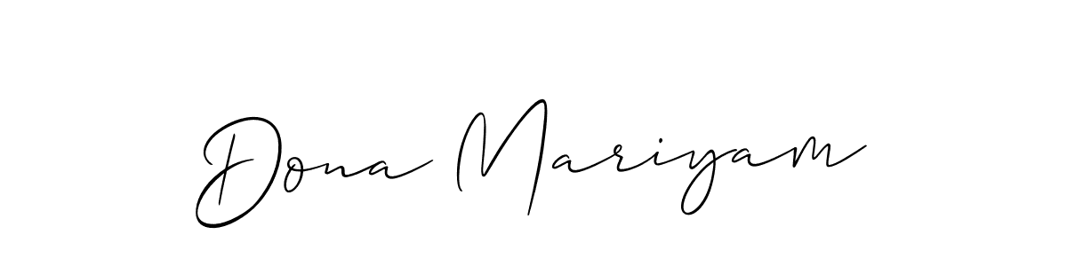 Also You can easily find your signature by using the search form. We will create Dona Mariyam name handwritten signature images for you free of cost using Allison_Script sign style. Dona Mariyam signature style 2 images and pictures png