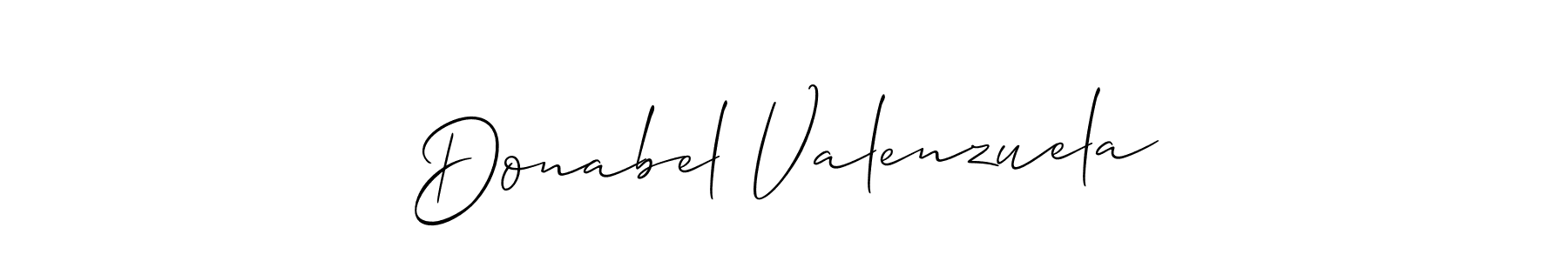 The best way (Allison_Script) to make a short signature is to pick only two or three words in your name. The name Donabel Valenzuela include a total of six letters. For converting this name. Donabel Valenzuela signature style 2 images and pictures png