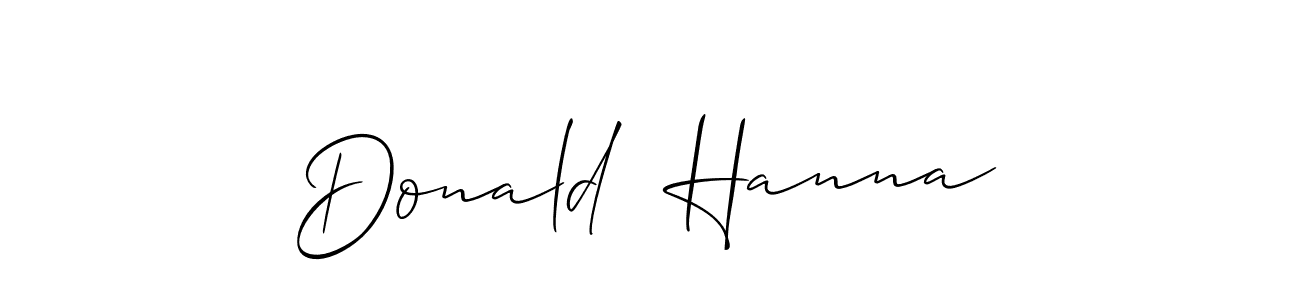 Make a beautiful signature design for name Donald  Hanna. With this signature (Allison_Script) style, you can create a handwritten signature for free. Donald  Hanna signature style 2 images and pictures png