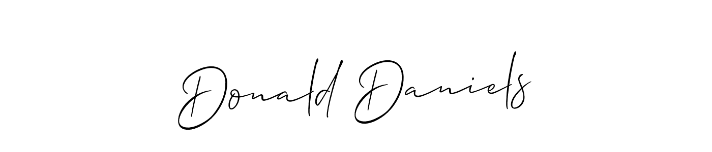 The best way (Allison_Script) to make a short signature is to pick only two or three words in your name. The name Donald Daniels include a total of six letters. For converting this name. Donald Daniels signature style 2 images and pictures png