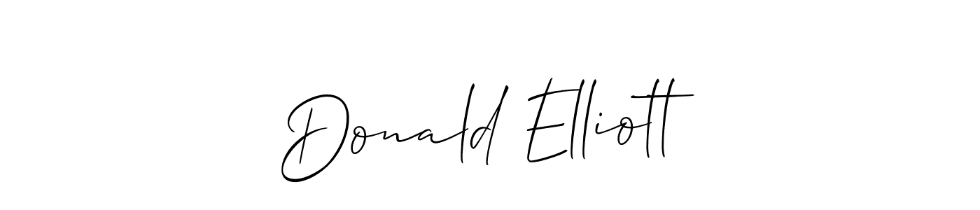 You should practise on your own different ways (Allison_Script) to write your name (Donald Elliott) in signature. don't let someone else do it for you. Donald Elliott signature style 2 images and pictures png