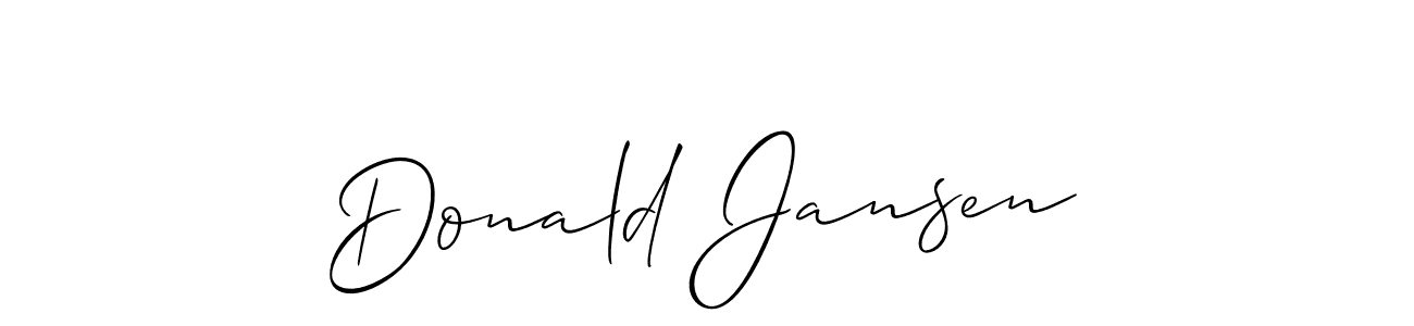 Also You can easily find your signature by using the search form. We will create Donald Jansen name handwritten signature images for you free of cost using Allison_Script sign style. Donald Jansen signature style 2 images and pictures png