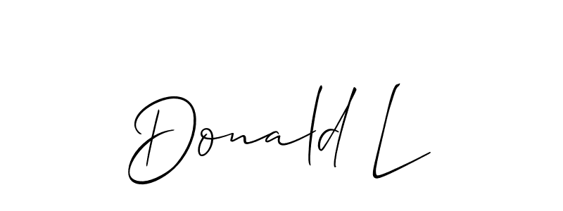 Create a beautiful signature design for name Donald L. With this signature (Allison_Script) fonts, you can make a handwritten signature for free. Donald L signature style 2 images and pictures png
