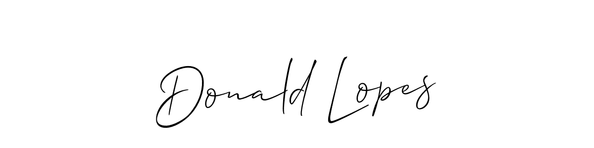 Create a beautiful signature design for name Donald Lopes. With this signature (Allison_Script) fonts, you can make a handwritten signature for free. Donald Lopes signature style 2 images and pictures png