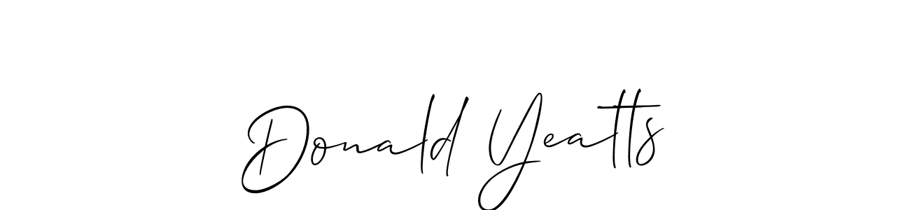 Create a beautiful signature design for name Donald Yeatts. With this signature (Allison_Script) fonts, you can make a handwritten signature for free. Donald Yeatts signature style 2 images and pictures png
