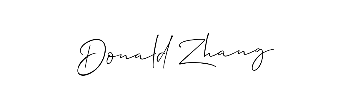 How to make Donald Zhang name signature. Use Allison_Script style for creating short signs online. This is the latest handwritten sign. Donald Zhang signature style 2 images and pictures png