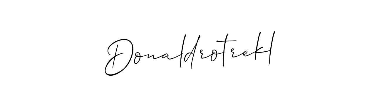 Allison_Script is a professional signature style that is perfect for those who want to add a touch of class to their signature. It is also a great choice for those who want to make their signature more unique. Get Donaldrotrekl name to fancy signature for free. Donaldrotrekl signature style 2 images and pictures png