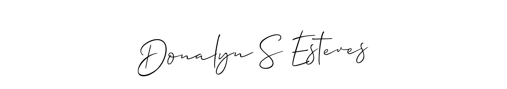 Allison_Script is a professional signature style that is perfect for those who want to add a touch of class to their signature. It is also a great choice for those who want to make their signature more unique. Get Donalyn S Esteves name to fancy signature for free. Donalyn S Esteves signature style 2 images and pictures png
