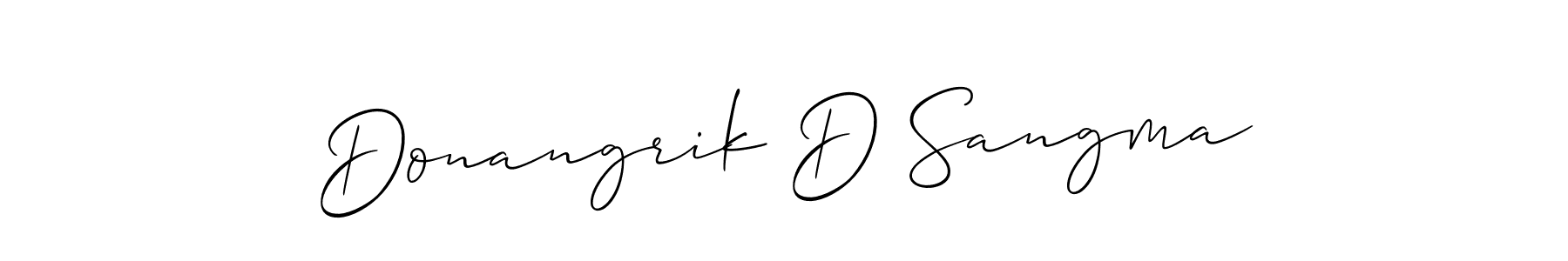 Create a beautiful signature design for name Donangrik D Sangma. With this signature (Allison_Script) fonts, you can make a handwritten signature for free. Donangrik D Sangma signature style 2 images and pictures png