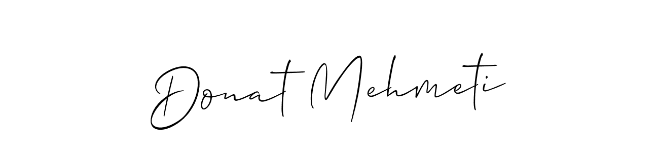 The best way (Allison_Script) to make a short signature is to pick only two or three words in your name. The name Donat Mehmeti include a total of six letters. For converting this name. Donat Mehmeti signature style 2 images and pictures png