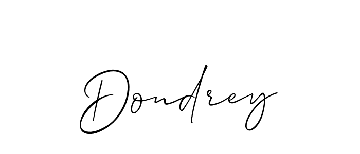 The best way (Allison_Script) to make a short signature is to pick only two or three words in your name. The name Dondrey include a total of six letters. For converting this name. Dondrey signature style 2 images and pictures png