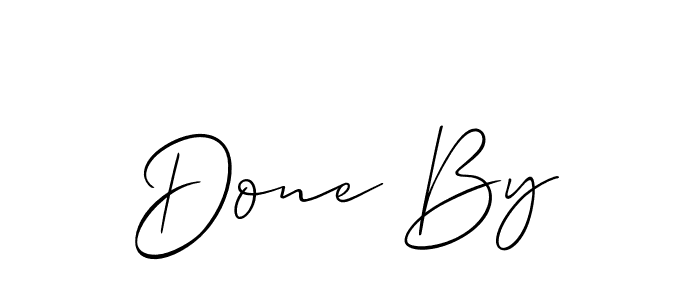 Make a beautiful signature design for name Done By. With this signature (Allison_Script) style, you can create a handwritten signature for free. Done By signature style 2 images and pictures png