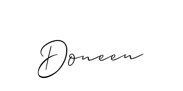 Allison_Script is a professional signature style that is perfect for those who want to add a touch of class to their signature. It is also a great choice for those who want to make their signature more unique. Get Doneen name to fancy signature for free. Doneen signature style 2 images and pictures png