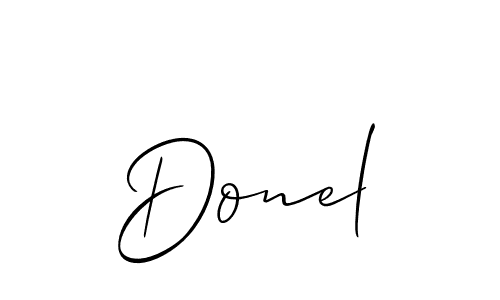Make a beautiful signature design for name Donel. With this signature (Allison_Script) style, you can create a handwritten signature for free. Donel signature style 2 images and pictures png