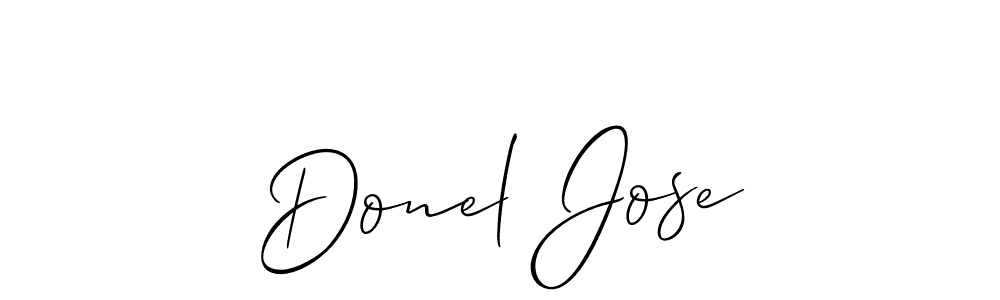 The best way (Allison_Script) to make a short signature is to pick only two or three words in your name. The name Donel Jose include a total of six letters. For converting this name. Donel Jose signature style 2 images and pictures png