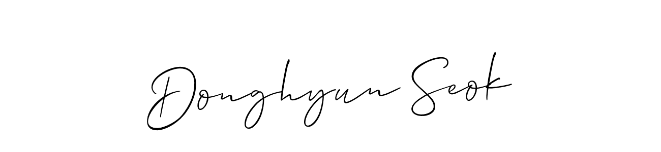 This is the best signature style for the Donghyun Seok name. Also you like these signature font (Allison_Script). Mix name signature. Donghyun Seok signature style 2 images and pictures png