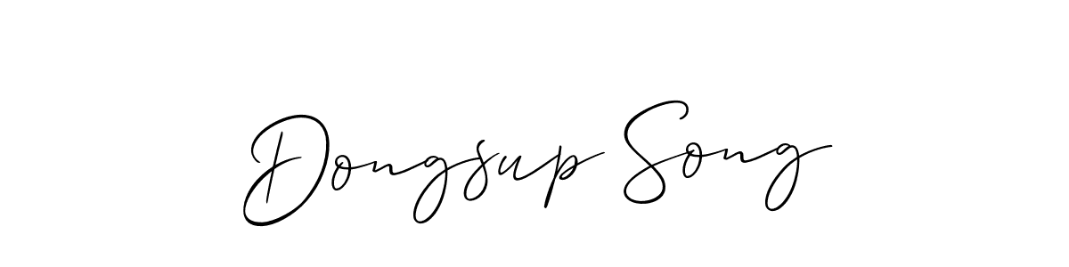 Design your own signature with our free online signature maker. With this signature software, you can create a handwritten (Allison_Script) signature for name Dongsup Song. Dongsup Song signature style 2 images and pictures png