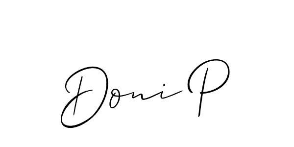 Allison_Script is a professional signature style that is perfect for those who want to add a touch of class to their signature. It is also a great choice for those who want to make their signature more unique. Get Doni P name to fancy signature for free. Doni P signature style 2 images and pictures png