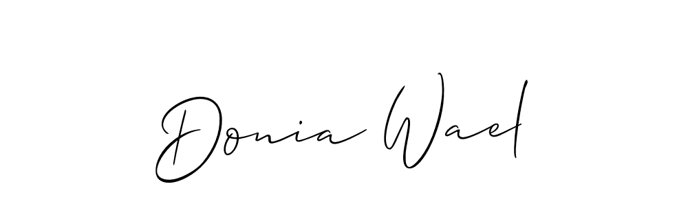 You should practise on your own different ways (Allison_Script) to write your name (Donia Wael) in signature. don't let someone else do it for you. Donia Wael signature style 2 images and pictures png