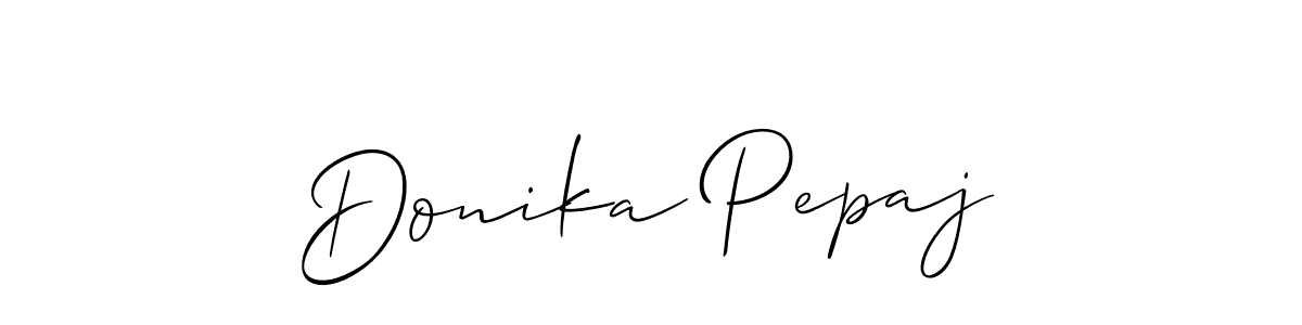 Make a short Donika Pepaj signature style. Manage your documents anywhere anytime using Allison_Script. Create and add eSignatures, submit forms, share and send files easily. Donika Pepaj signature style 2 images and pictures png