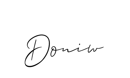 The best way (Allison_Script) to make a short signature is to pick only two or three words in your name. The name Doniw include a total of six letters. For converting this name. Doniw signature style 2 images and pictures png