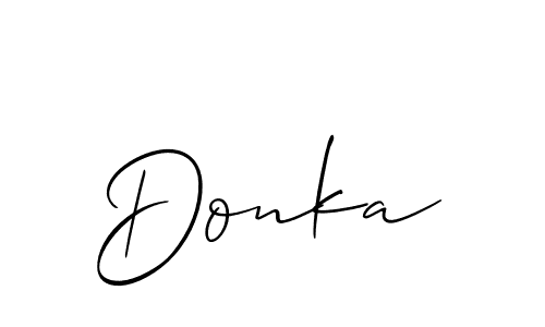 if you are searching for the best signature style for your name Donka. so please give up your signature search. here we have designed multiple signature styles  using Allison_Script. Donka signature style 2 images and pictures png