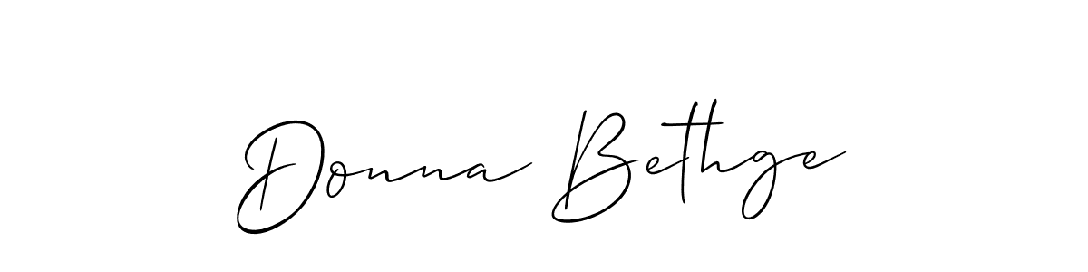 Create a beautiful signature design for name Donna Bethge. With this signature (Allison_Script) fonts, you can make a handwritten signature for free. Donna Bethge signature style 2 images and pictures png