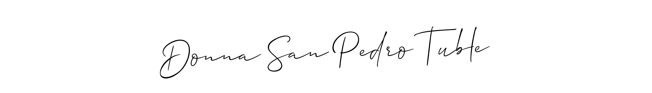 Use a signature maker to create a handwritten signature online. With this signature software, you can design (Allison_Script) your own signature for name Donna San Pedro Tuble. Donna San Pedro Tuble signature style 2 images and pictures png