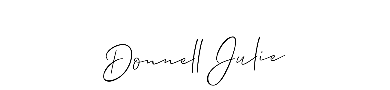 How to make Donnell Julie name signature. Use Allison_Script style for creating short signs online. This is the latest handwritten sign. Donnell Julie signature style 2 images and pictures png