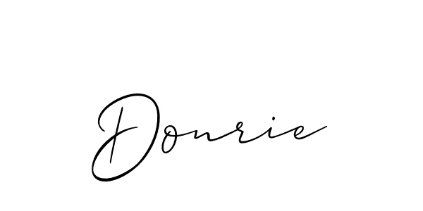 Use a signature maker to create a handwritten signature online. With this signature software, you can design (Allison_Script) your own signature for name Donrie. Donrie signature style 2 images and pictures png