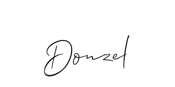 The best way (Allison_Script) to make a short signature is to pick only two or three words in your name. The name Donzel include a total of six letters. For converting this name. Donzel signature style 2 images and pictures png