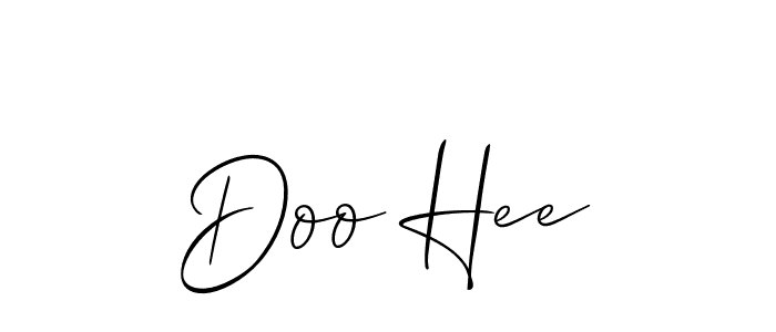 Also we have Doo Hee name is the best signature style. Create professional handwritten signature collection using Allison_Script autograph style. Doo Hee signature style 2 images and pictures png