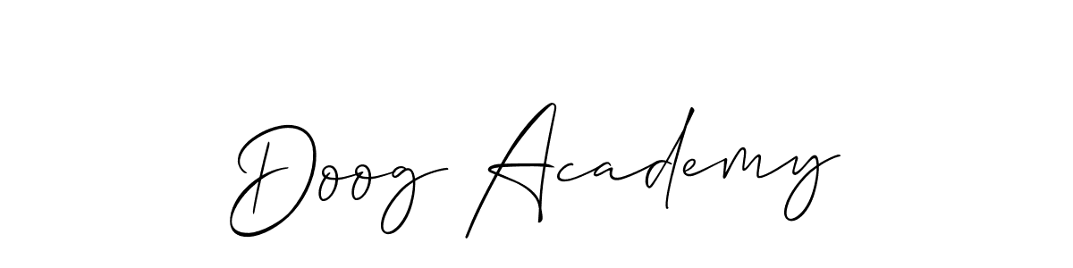 Create a beautiful signature design for name Doog Academy. With this signature (Allison_Script) fonts, you can make a handwritten signature for free. Doog Academy signature style 2 images and pictures png