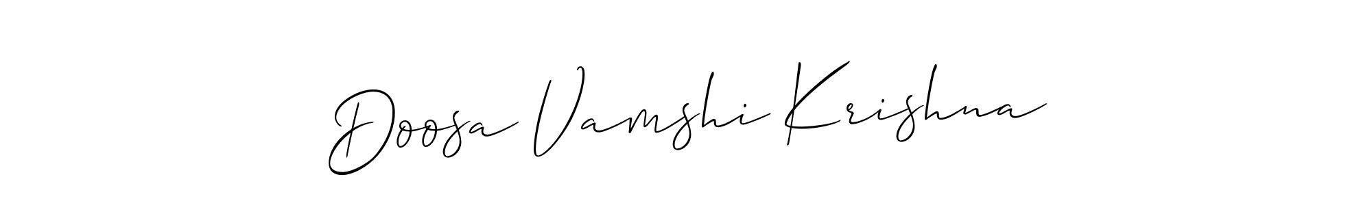 How to make Doosa Vamshi Krishna name signature. Use Allison_Script style for creating short signs online. This is the latest handwritten sign. Doosa Vamshi Krishna signature style 2 images and pictures png