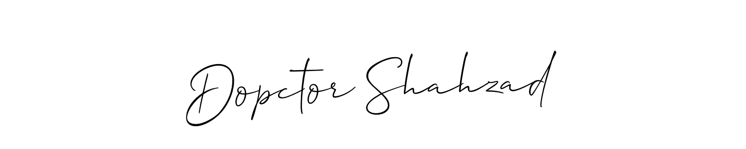 Also You can easily find your signature by using the search form. We will create Dopctor Shahzad name handwritten signature images for you free of cost using Allison_Script sign style. Dopctor Shahzad signature style 2 images and pictures png