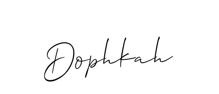 The best way (Allison_Script) to make a short signature is to pick only two or three words in your name. The name Dophkah include a total of six letters. For converting this name. Dophkah signature style 2 images and pictures png