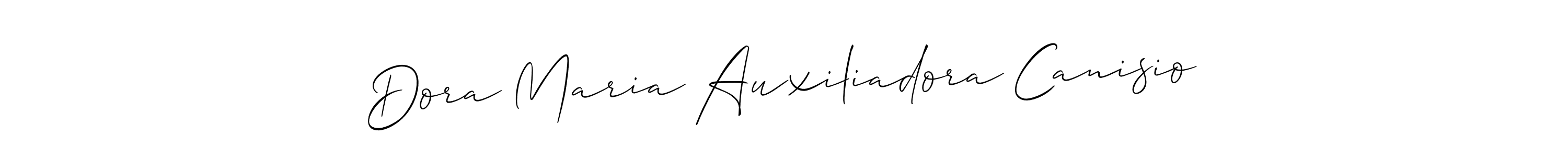 Make a short Dora Maria Auxiliadora Canisio signature style. Manage your documents anywhere anytime using Allison_Script. Create and add eSignatures, submit forms, share and send files easily. Dora Maria Auxiliadora Canisio signature style 2 images and pictures png