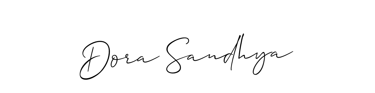 You should practise on your own different ways (Allison_Script) to write your name (Dora Sandhya) in signature. don't let someone else do it for you. Dora Sandhya signature style 2 images and pictures png