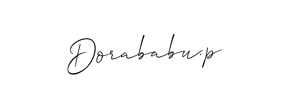 if you are searching for the best signature style for your name Dorababu.p. so please give up your signature search. here we have designed multiple signature styles  using Allison_Script. Dorababu.p signature style 2 images and pictures png
