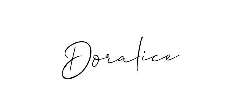 You should practise on your own different ways (Allison_Script) to write your name (Doralice) in signature. don't let someone else do it for you. Doralice signature style 2 images and pictures png