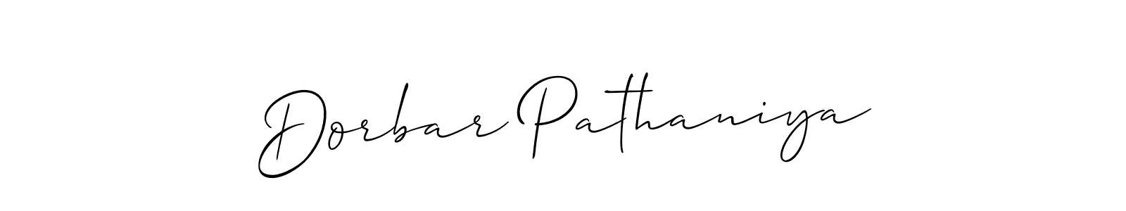 How to make Dorbar Pathaniya signature? Allison_Script is a professional autograph style. Create handwritten signature for Dorbar Pathaniya name. Dorbar Pathaniya signature style 2 images and pictures png