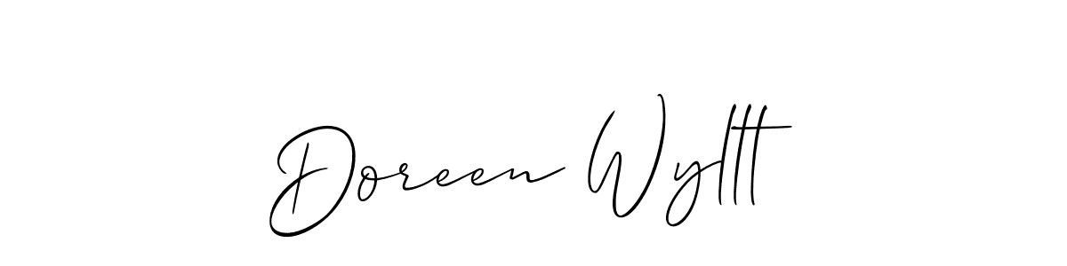 The best way (Allison_Script) to make a short signature is to pick only two or three words in your name. The name Doreen Wyllt include a total of six letters. For converting this name. Doreen Wyllt signature style 2 images and pictures png