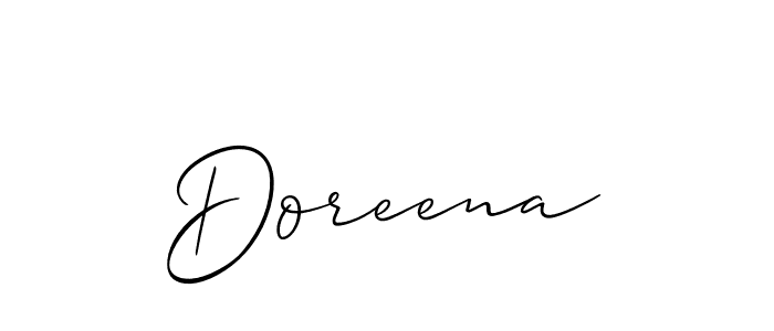 Make a beautiful signature design for name Doreena. With this signature (Allison_Script) style, you can create a handwritten signature for free. Doreena signature style 2 images and pictures png