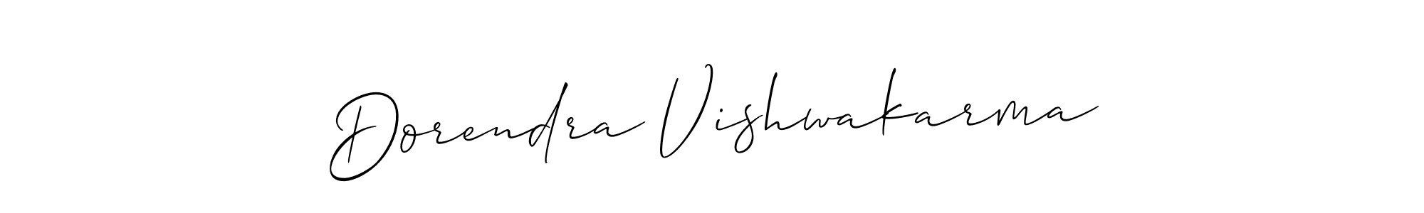 Make a beautiful signature design for name Dorendra Vishwakarma. With this signature (Allison_Script) style, you can create a handwritten signature for free. Dorendra Vishwakarma signature style 2 images and pictures png